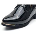 Black Patent Color Men Leather Shoes with Lace up (NX 444)